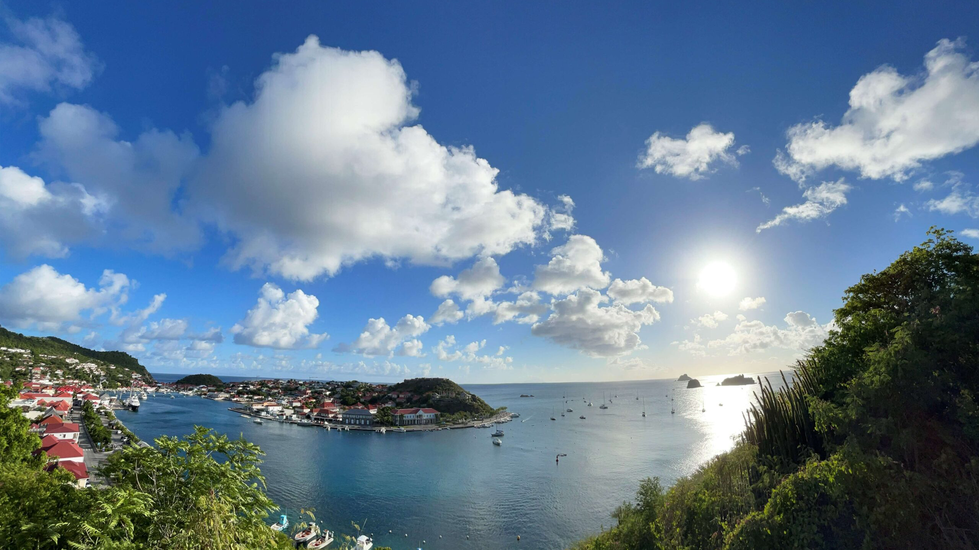 The view before the sunset in Gustavia is world class! Don’t forget the Champagne, wine, etc.